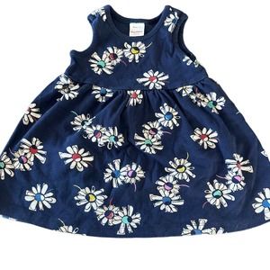 Hannah Andersson dress size 2T blue floral tank sleeveless casual organic cotton